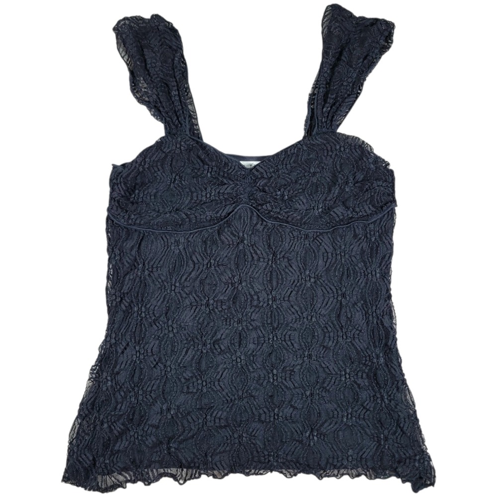Camisole Lace Tank Top Womens S Black Babydoll Y2K Coquette Whimsigoth Feminine - Picture 1 of 7